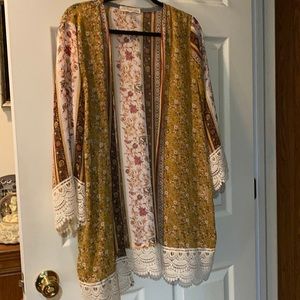 Sheer and lacy kimono